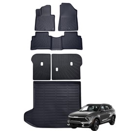 Topraco Floor Mat fit for Kia Sportage Accessories(Not Hybrid) 2023 2024 2025 TPE Cargo Liner All Weather Back Seat Cover(Trunk Mat+Backrest Mat+Floor Mat)