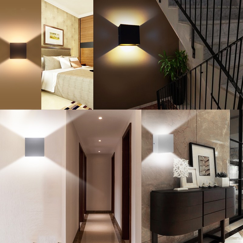 AC 85-265V 6W Cube LEDs Wall Sconces Light Modern COB