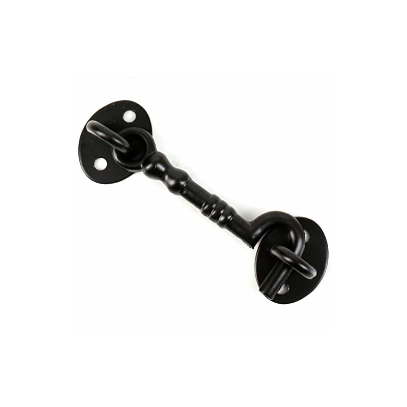 4 Inch Black Cabin Hook & Eye Latch – Traditional