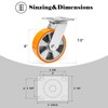 W B D WEIBIDA 6 Inch Industrial Casters, Maintenance-Free Polyurethane