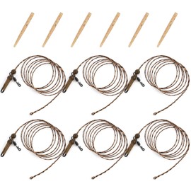 Alwonder 6pcs Carp Fishing Rigs Ready-Tied with Safety Clip, Sleeve, Quick Change Swivel Tackle Accessories Carp Rigs for Long Casts and Weedy or Silty Bottom Fishing(Brown Sleeves)