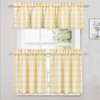 CAROMIO Cafe Curtains 24 Inch, Yellow and White Buffalo Plaid