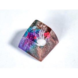 DATKEY Jellyfish Brown & Purple Background Artisan Keycap Ocean Keycaps Keyboard Keycaps Cute Keycaps Artisan Keycap Aesthetic Keycaps Custom Keycaps Ocean Gifts for Gaming Love Gamer Man