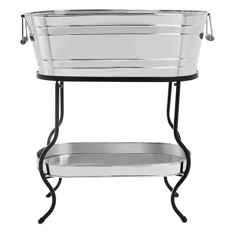 BIRDROCK HOME Stainless Steel Beverage Tub with Stand - Bottom