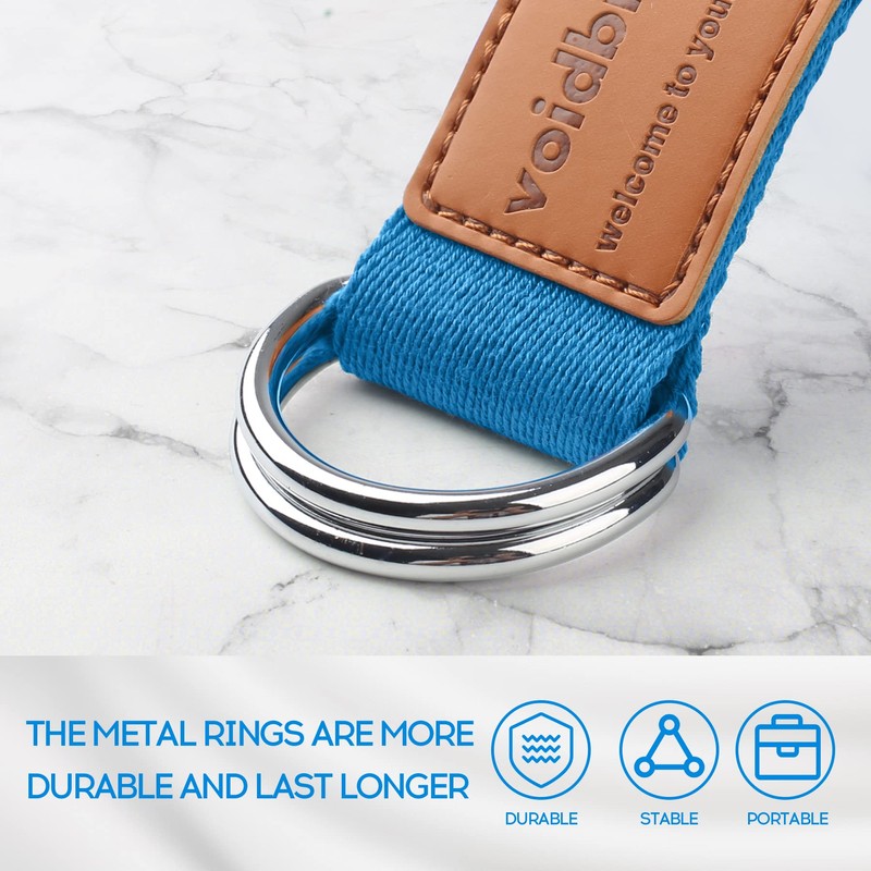 voidbiov D-Ring Buckle Yoga Strap 1.85 or 2.5M, Durable Cotton