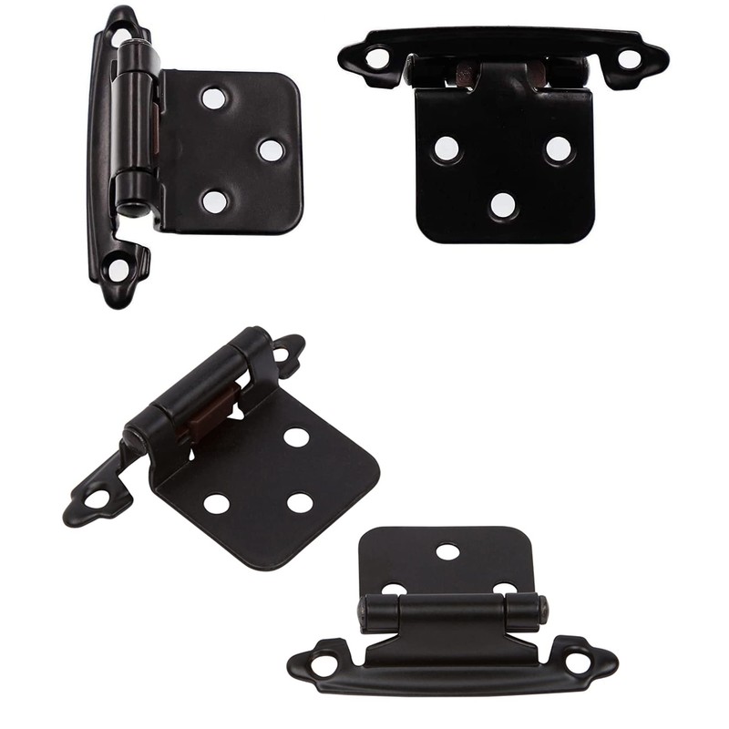 Decobasics 1/2" Overlay Matte Black Cabinet Hinges (1 Pair -2