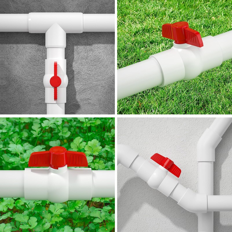 EPHECH 16PCS 3/4" PVC Ball Valve, SCH40 Slip PVC Water