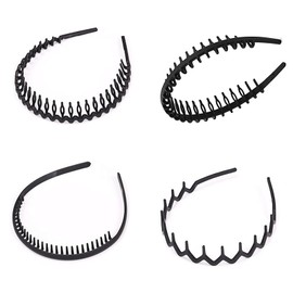 Women's Elastic Headband, 4 Packs Zigzag Headband, Men's Headband for Men and Women, Non-Slip Headband Women, Elasticity Headband, Daily Use