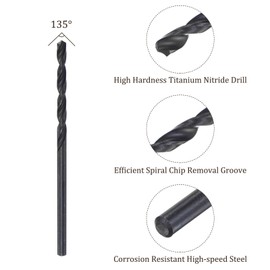 Kozelo 12PCS Twist Drill Bit - [2.3mm/0.09"] High-Speed Steel Round Shank Jobber Bit Set Black for Metal Wood Plastic Steel Use, 27mm / 1.06" Blade Length