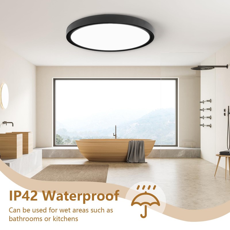 24 Inch Large LED Flush Mount Ceiling Light, 50W, 5480LM,