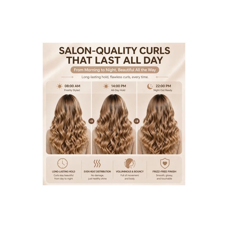 PRITECH Automatic Rotating Curling Iron - Effortless Curls for All