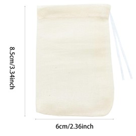 60PCS Muslin Tea Bags with Drawstring, Cotton Spice Bags Hessian Bag Small Drawstring Bag Reusable Tea Spice Bags Cheese Cloth Bags for Spices