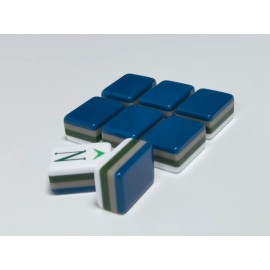 ,Acrylic Mahjong Tiles,American Mahjong,Mahjong Gift for Women,Hand-carved Mahjong Tiles,Custom 4-Layer MahjongColor: Navy blue