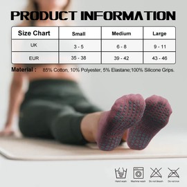 Ozaiic Yoga Socks for Women&Men with Grips, Anti Non Slip Slipper Socks for Ballet, Pilates, Hospital, Home, Barre with Cushion