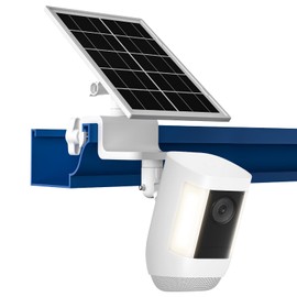 6W Solar Panel with Gutter Mount for Ring Cameras,Stick Up Cam, Stick Up Cam Pro, Spotlight Cam Plus/Pro with Waterproof Cable and USB-C to Barrel Plug Adapter (White)