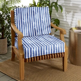 Sorra Home Nelson Outdoor/Indoor Cushion, 25 x 23 x 5, Blue