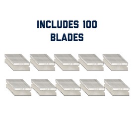 AccuTec Pro Steel Single Backed Edge Razor Utility Blades - 100-Pack - .009" Made of High Carbon Steel for Durability and Long Service Life - APBL-7064