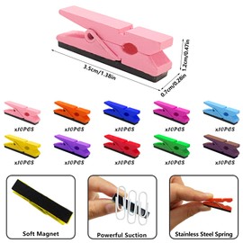 100 PCS Colorful Fridge Magnet with Clips Magnetic Clips for Refrigerator Whiteboard Dry Erase Boards Pictures for Home School Office