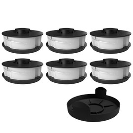 6 x grass trimmer replacement spool + 1 spool cover / hood suitable for Aldi Gardenline electric grass trimmer GLR GLT 450 451 452 453 454 455 456 457 458 459 & GLR 450/1 to 450/9