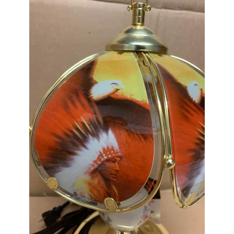 oklightings Eagle indian chief touch Lamp 14 inch