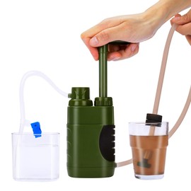 Water Purifier 0.01 Micron Hand Pump Water Filter Portable Outdoor Emergency Survival Gear for Camping Hiking Backpacking