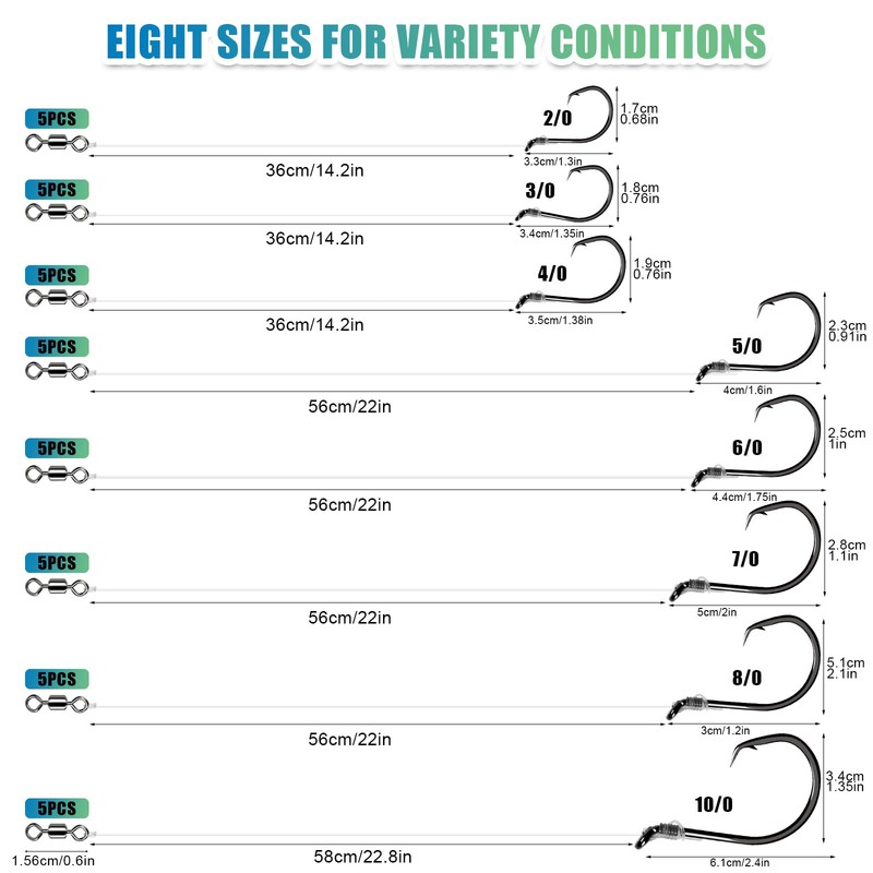 10PCS Pre-Rigged Catfish Rig Circle/Octopus Hooks Rigs for Catfish Offset