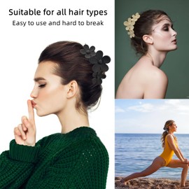 Hair Clip Claw Clips for Women and Girls, Non Slip Strong Hold Tortoise Banana Hair Clips for Thick Hair, 4 Colors