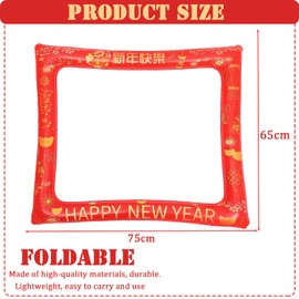 Chinese New Year Inflatable Photo Booth Prop Inflatable Selfie Frame,Chinese Spring Festival Picture Frame Inflatable Photo Frame Blow Up Party Prop for China Lunar Happy New Year Party Decorations