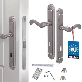 KOTARBAU® Door Handle 90 mm BB Door Handle with Rosette Silver Decorated Retro Handle Set Door Handles Interior Doors Door Fittings Door Handle Set