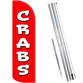 Vista Flags CRABS Windless Feather Banner Flag Kit (Flag, Pole, & Ground Mt)