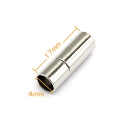 MOAMUN 20 PCS Cord End Caps for Jewelry Making, Push Clasps for Leather Rope Necklace Bracelet Buckle (Silver, 4mm)