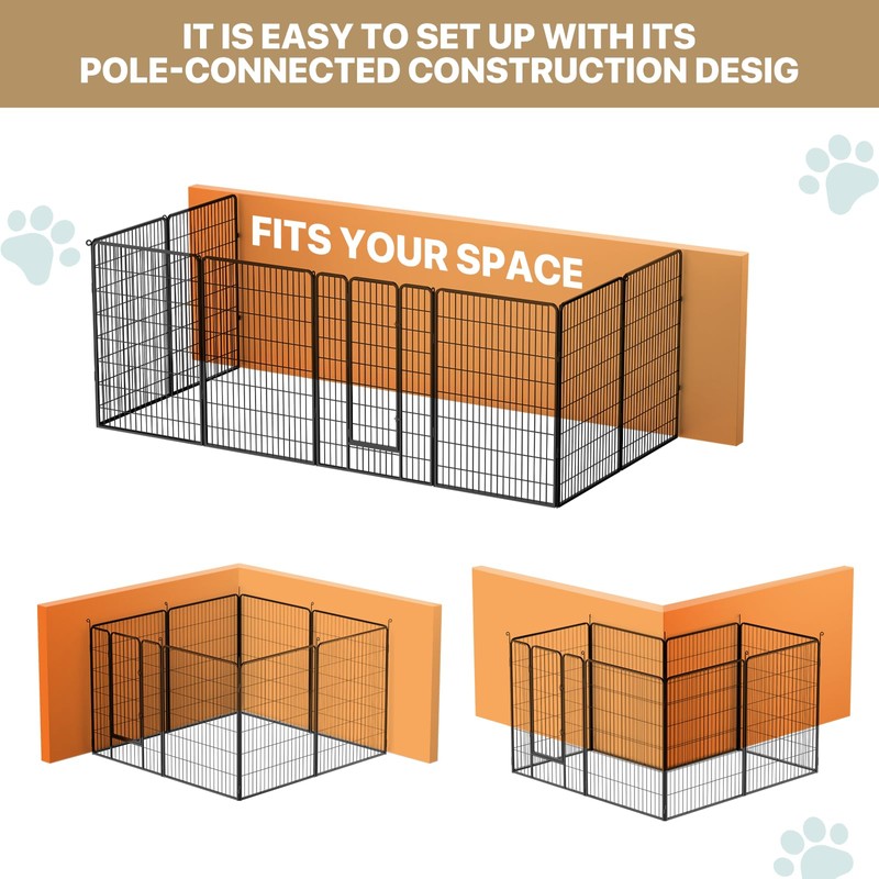 MoNiBloom Dog Playpen Outdoor, 47" Height 8 Panels Heavy Duty