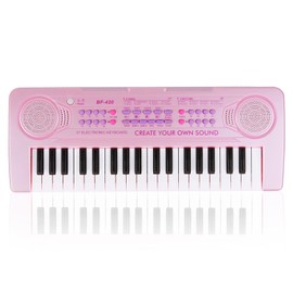 M SANMERSEN Kids Music Piano Keyboard 37 Keys Keyboard Piano Toys with 8 Rhythms/6 Demos Portable Mono Electronic Piano Keyboard Toy Gift for Beginners Girls Ages 3-8, Pink