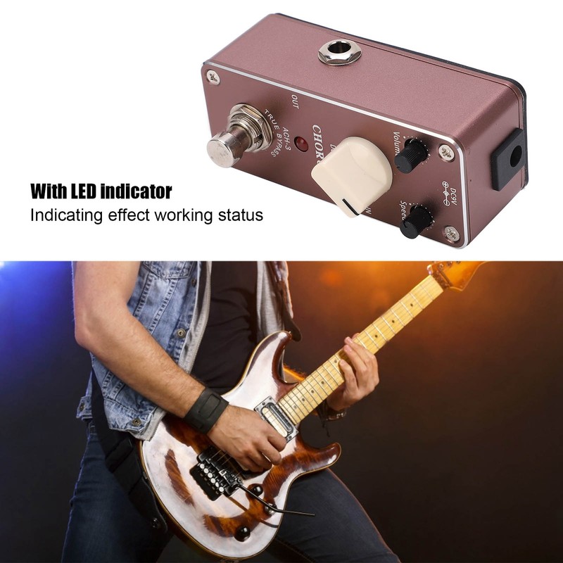 Chorus Effect Metal Guitar Monoblock Effector Pedal with LED Indicator