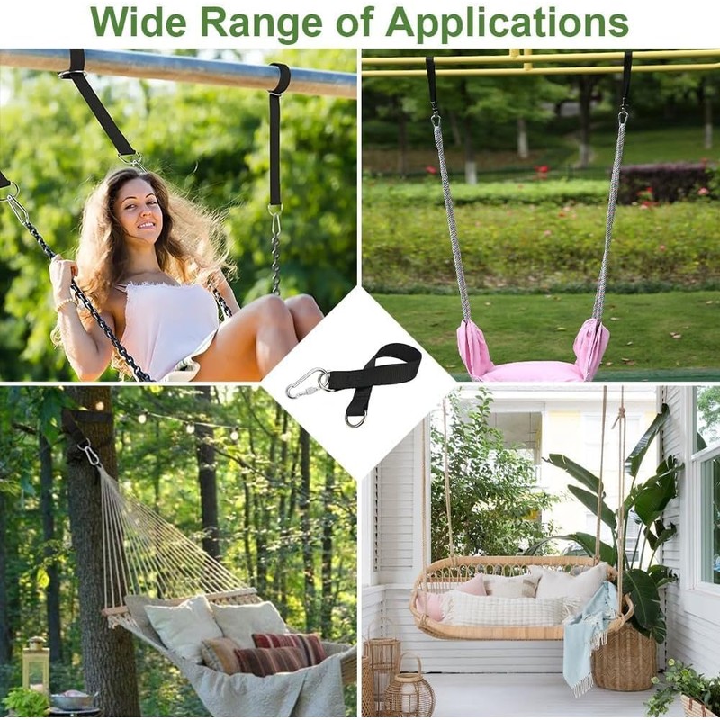 4Pcs Tree Swing Straps Hanging Kit，13inch Tree Swing Strap Hanging