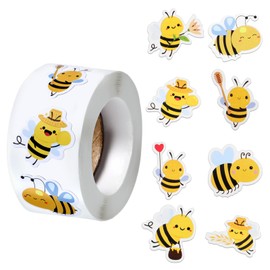 XLIUAX 500 Pcs Bumble Bee Stickers, Cute Animal Stickers Reward Sticker Envelope Seals Bee Themed Decor Party Favors for Craft Laptop Water Bottle Skateboard
