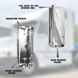 Chrome Left Side Door Mirrors Cover Fit For 2005-2017 for Freightliner Century for Columbia Truck Side Mirrors Covers