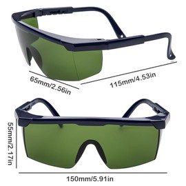TogtherKings Laser Safety Glasses, 200 nm - 2000 nm, Stylish Protective Glasses, Diode Laser Safety Glasses, with Glasses Cleaning Cloth and Glasses Case, Fully Protect Your Eyes (Green)