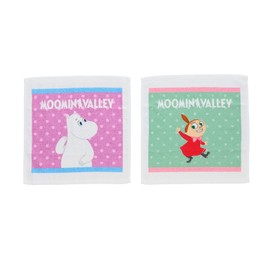 Marushin 1505015400 Hand Towel, Set of 2, Moomin Colorful Dot Moomin, Scandinavia, Moomin Valley, Stylish, Cute, Women's, Washcloth, Hot Towel, Towel Handkerchief, Cotton, Thin, Easy to Dry, Quick