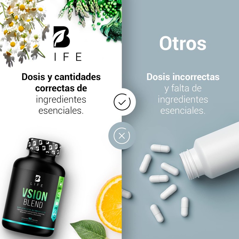 Vsion Blend de 90 Cápsulas. Ingredientes naturales: Camomila, Vitamina C,