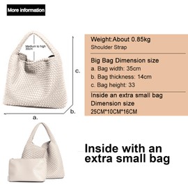 Vegan Leather Totes Women Shoulder Hang bag with Purse Large Capacity Travel Hobo Clouchy Bags Lightweight Slouchy Bags White