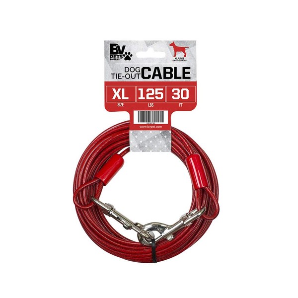 BV Dog Tie Out Cable 30 Feet - Heavy Duty