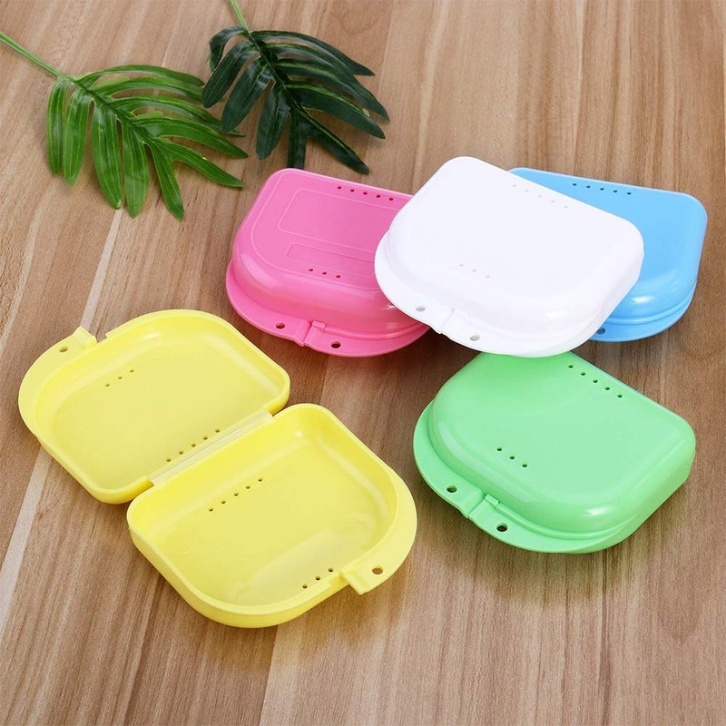 Pack of 5 Braces Box, Dental Orthodontic Retainer Prosthesis Storage