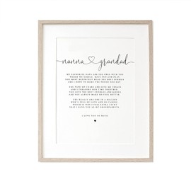 Lula Design NANNA and Grandad Poem A4 or A5 PRINT, Nanna and Grandad Gift, Grandparent Poem, Gift for Grandparents, Grandparent Print Gift, Nanna
