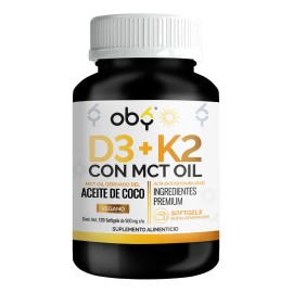 Vitamina Mct Aceite Coco Puro Extra Virgen Oil Mayor Absorción Suplemento Alimenticio Vitaminas Mujer Hombre Oby 120 Capsulas Blandas Softgels Azucar