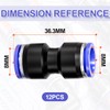 Bwintech Pack of 12 8 mm Straight Pneumatic Plug Connector,