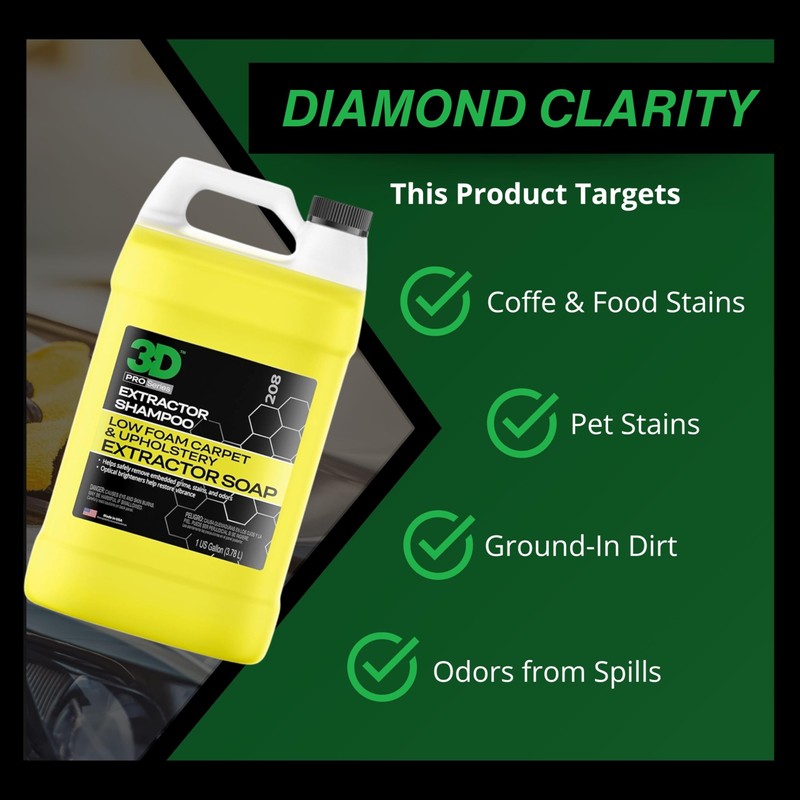 3D Extractor Carpet Cleaner Shampoo for Machine Use - Upholstery