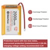 MakerFocus 2pcs 3.7V 2000mAh Lithium Rechargeable Battery 1S 1C LiPo
