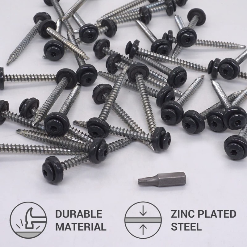 SKIR'CO Pack of 40 Metal Roofing Screws 4.8 x 60