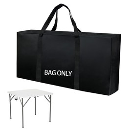 UUFCTY Folding Card Table Storage Bag, Large 35" L x 18" H x 4" W Waterproof Bag for Square 34" Folding Table 600D Heavy Duty Foldable Table Carry Bag, Black